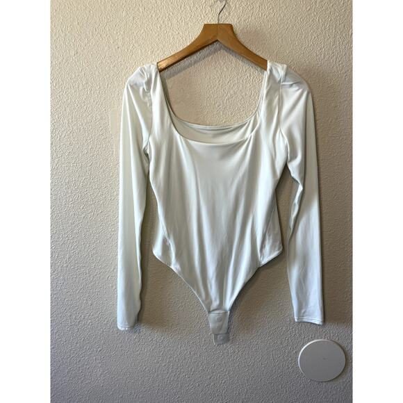 Lululemon Wundermost Ultra-Soft Nulu Square Neck Long Sleeve Bodysuit Ivory Med - Picture 13 of 13